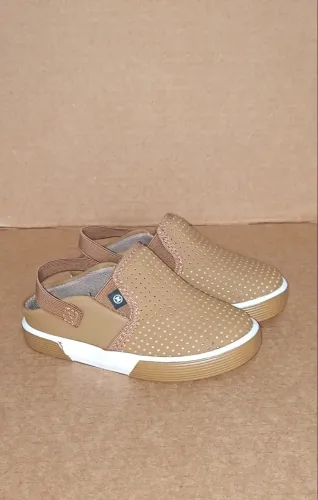 Tênis Infantil Molekinho Slip On Menino Marrom Texturizado Confortável Nº 23