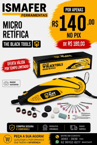 MICRO RETIFICA ELETRICA COM 40 PCS 135W 220V THE BLACK TOOLS - TMR135