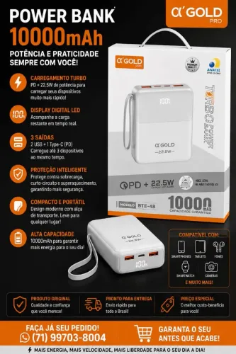 Power bank de ótima qualidade