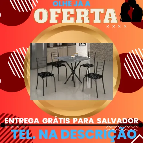 Mesa C/cadeiras quadrada Aproveite a entrega grátis em Salvador e renove seu espaço com es