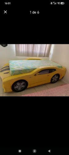 Cama do tipo Camaro Amarelo de madeira! 