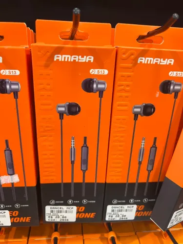 Fone de ouvido com fio Microfone Amaya