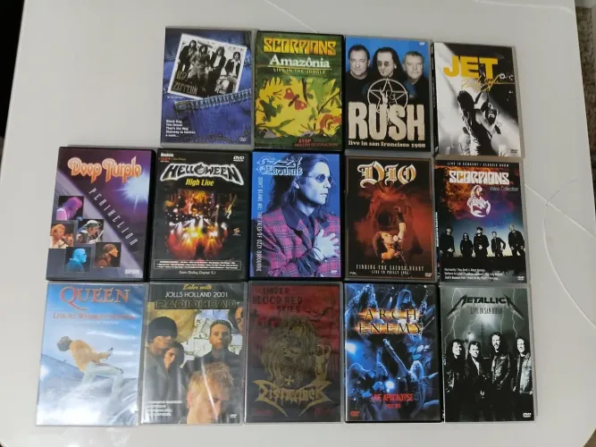 DVDs de shows de bandas de rock e metal
