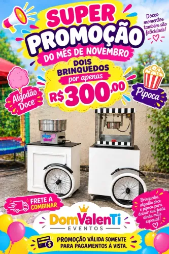 Máquina de pipoca e algodão doce