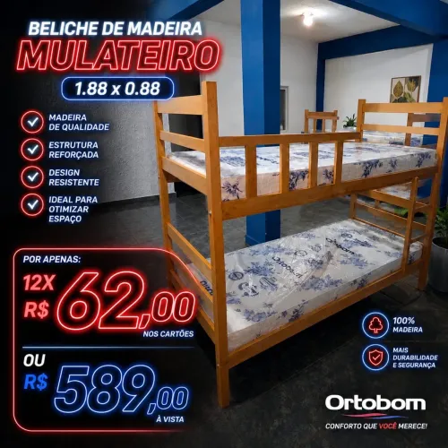 Beliche Madeira Pague R$ 62,00 Mensal e Ganhe Entrega e Montagem Grátis Novo