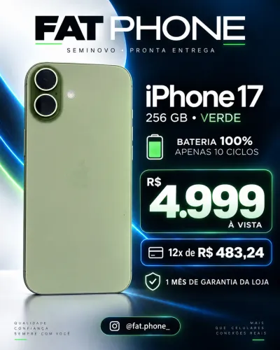 iPhone 17 256 g verde abacatudo