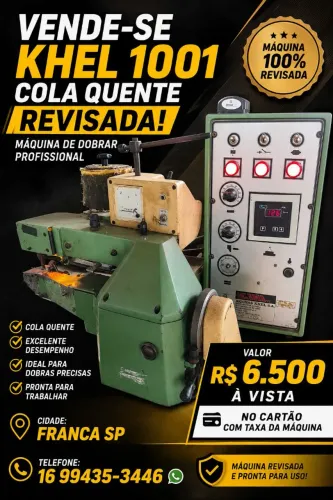 MAQUINA DE DOBRAR COLA QUENTE KHELL 1001