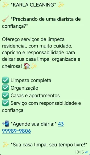 Diarista em Maringá!