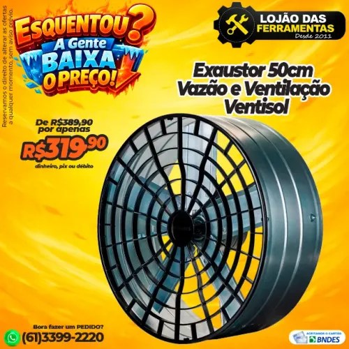 Exaustor 50cm Vazão e Ventilação Ventisol