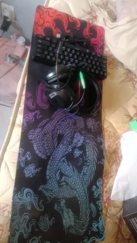 Teclado semi-mecanico rise mod, mouse pad drag e headset evolut