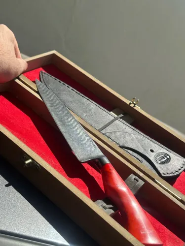 Faça aço damasco 8? artesanal