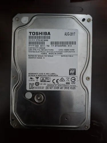 HD Desktop PC 500GB Toshiba 7200RPM SATA III Saude 100%