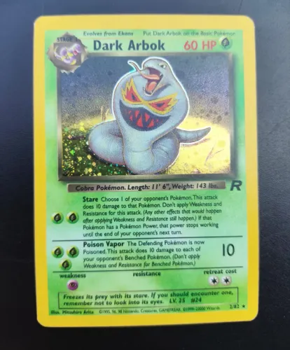 Carta Pokémon TCG Dark Arbok 02/83 - Team Rocket (Inglês / 2000)
