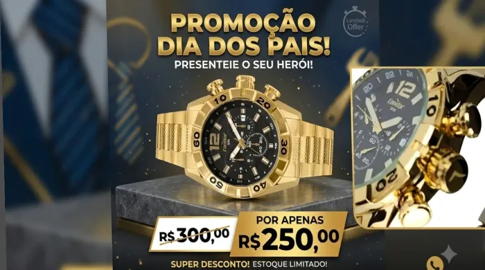 Relogio dourado condor masculino 