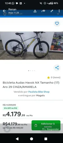 Bicicleta por menos da metade do preço pra sair rápido 