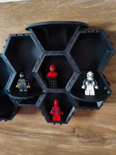 Suporte Modular Hexagonal para Miniaturas - Display de Parede para LEGO, Action Figures e