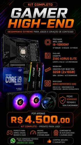 Kit upgrade I9 10900k z590 32gb ram watercooler x240 lcd