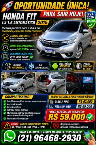 Honda Fit LX 1.5 Flexone 16V 5P Aut. 2015