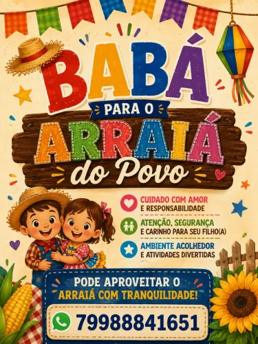 Babá para o arraia do povo e festas