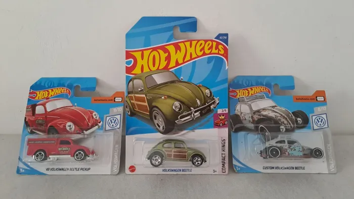 MT 3 VW Beetle Fusca Hot Wheels Volkswagen Verde + Pickup + Custom Novos e Lacrados