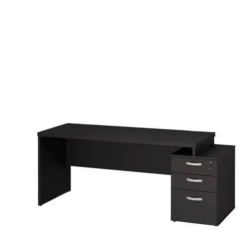 Mesa de Escritório Preta com Gaveteiro 1,90 x 0,70cm