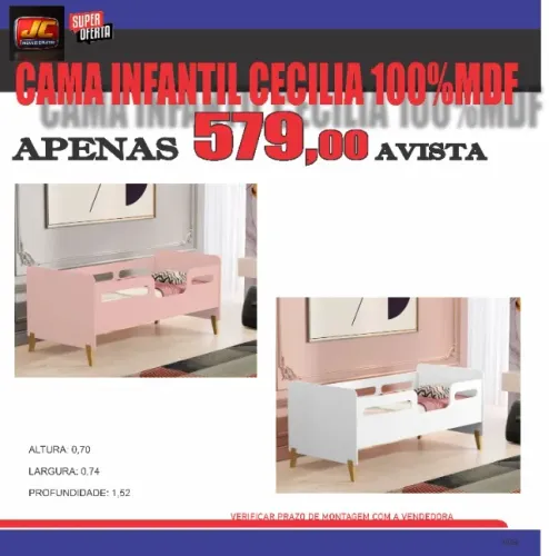 cama infantil cecilia 100% mdf 