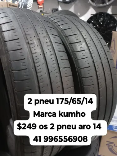 Pneus 175/65/14 marca kumho $249 os 2 pneu aro 14 usados roda muito ainda