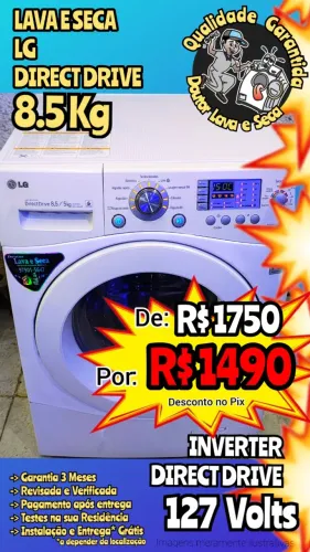 LAVA E SECA LG INVERTER 127Volts com Tudo Funcionando (Léia o Anúncio) Entregamos*!