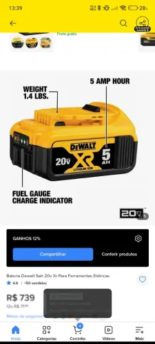 bateria dewalt 5 ah XR
