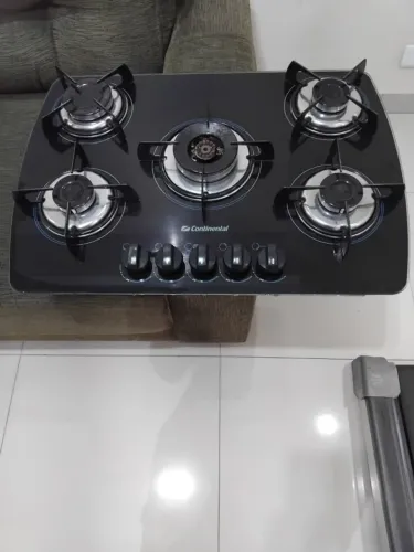 Cooktop 5 Bocas Continental Vidro Preto KC5GR