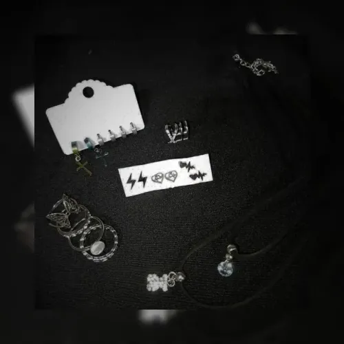 Kit bijuterias prateadas