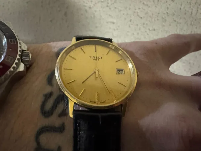 Relógio de ouro maciço 18k suíço Tissot certificado garantia