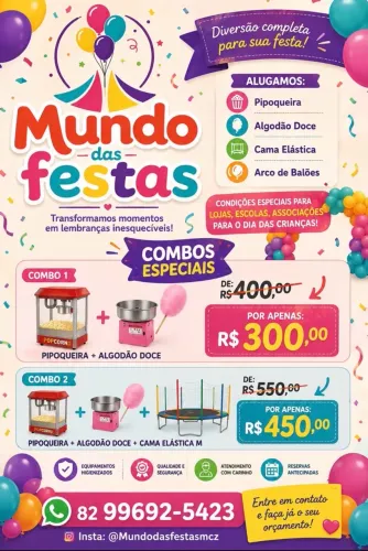 Pipoca e algodão doce