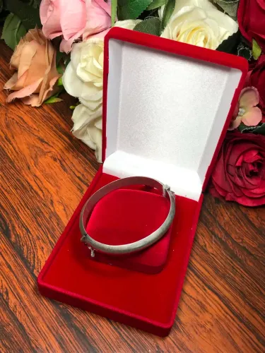 Bracelete Grosso de Prata com Fecho