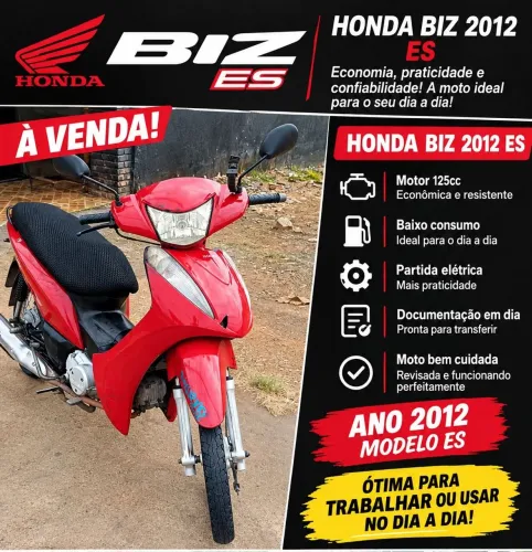 Vendo Honda Biz 2012 ES 125cc Vermelha