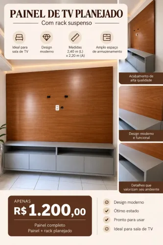 Painel de Tv com gavetas