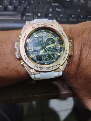 Casio G-Shock White & Gold Edition - Ana-Digi - WR100 - Edição Exclusiva