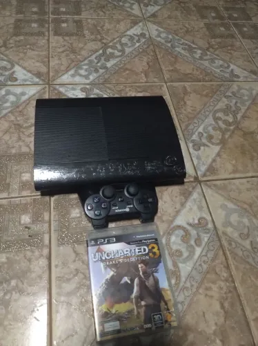 PS3 super slim 1 controle 1 jogo original