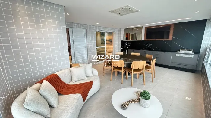Apartamento em Praia Grande - Vista Mar Panorâmica no Caiçara (Mobiliado)