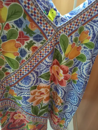 Vestido Farm P,coleção mania de azulejo, usado 1x .