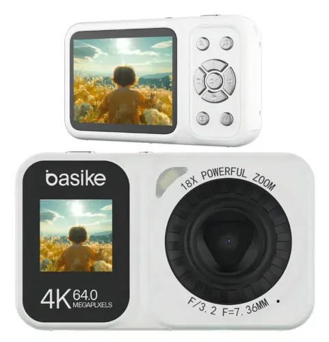 Câmera digital 4k 64mp tela dupla