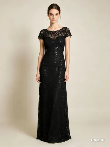 Vestido de Festa Luxo Preto Longo 