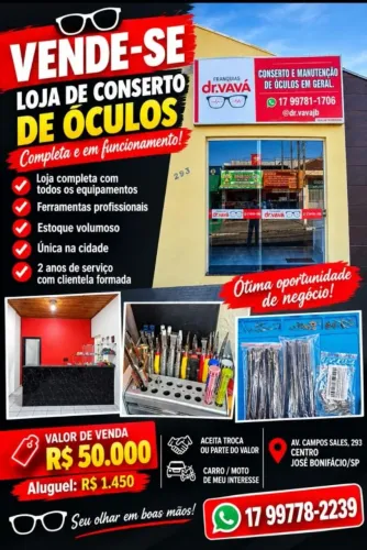 Vendo franquia de conserto de óculos