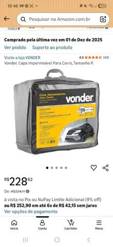 Capa vonder tamanho M