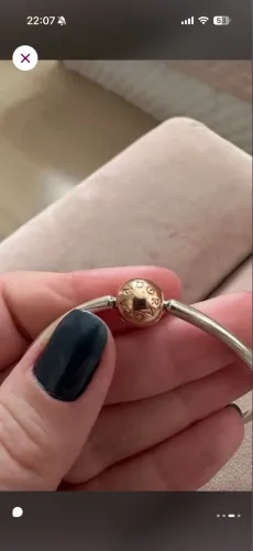 Bracelete Pandora Rígido Triplo Rosê