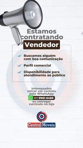 Contrata-se vendedor