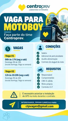 Vaga para motoboy