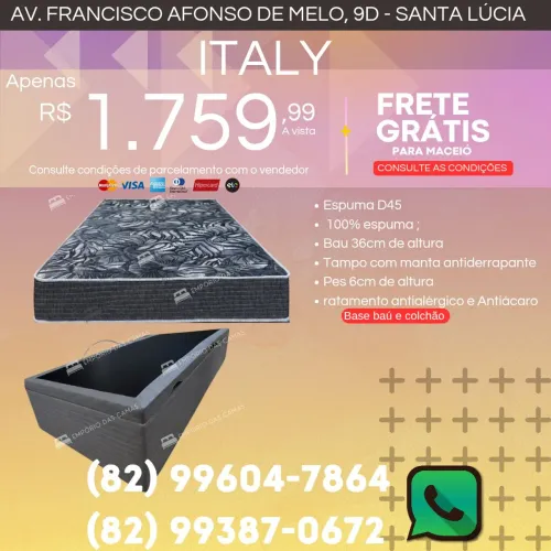 Cama com base baú solteiro Bonsono colchões de espuma D45, D33, D28, D20 consulte estoque