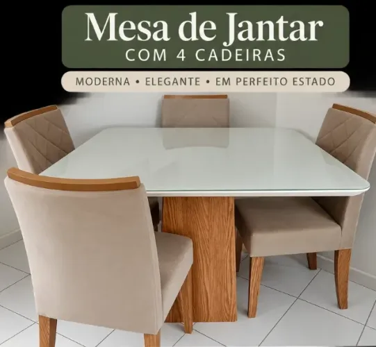 Mesa de Jantar com 4 cadeiras 