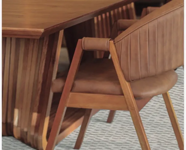 Cadeira Poltrona Corino Soft Brown NOVO